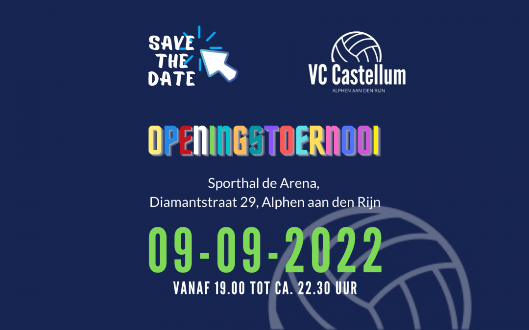Save-the-date: Openingstoernooi op 9 september 2022