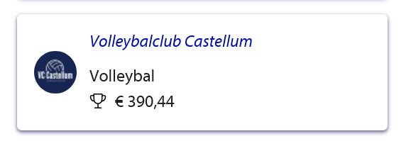 Afbeelding van de opbrengst van € 390,44 voor VC-Castellum.